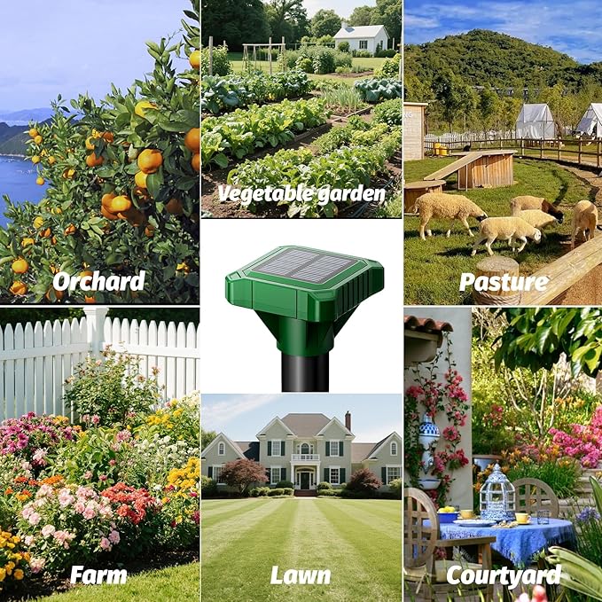 Solar Powered Mole Repeller Outdoor Vole Deterrent Gopher Repellent with Pulse Wave Waterproof Groundhog Control Device for Lawn Patio and Garden (4)