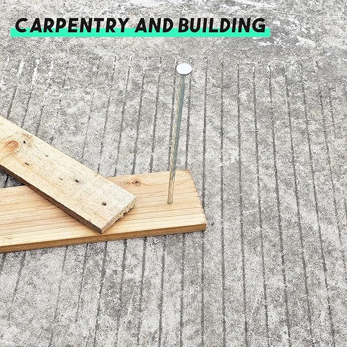 12" Galvanized Heavy-Duty Landscape Stakes Solid Spiral Metal Turf Spikes, Garden Stakes for Fixing Paver Edging, Weed Barriers, Artificial Lawn, Tent, Garden Plants 