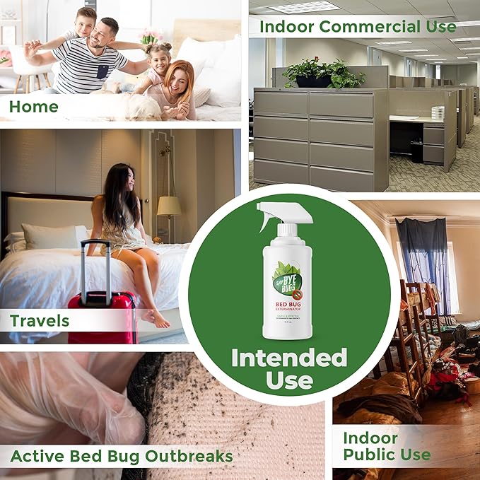 Bed Bug Spray Travel Size-Non-Toxic and Kills on Contact. Stain & Odor Free Bed Bug Spray. New Formula for Getting Rid of Bed Bugs Permanently (6x2 oz) TSA Approved size-Travel Must Haves