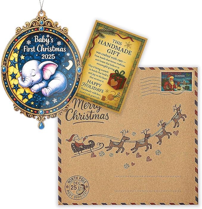 Baby’s First Christmas 2024 Ornament – baby ornament – baby gifts – nursery decor – christmas ornament – Suncatcher effect window hanging – Car Hanging