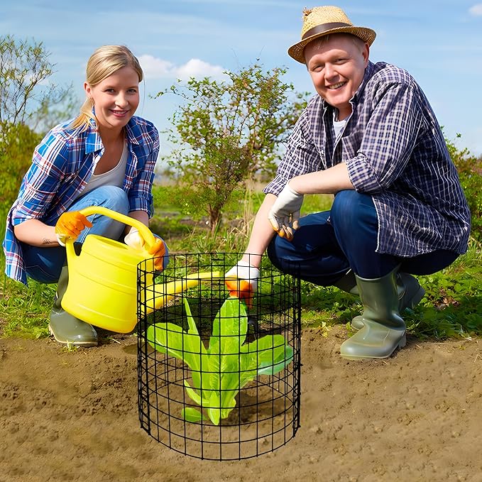 Adnee 10 Packs Wire Plant Protector from Animals - 12" H X 12" D Metal Mesh Plant Cage Covers - Sturdy Garden Bunny Barricades Chicken Wire Cloche for Plants Shrubs Vegetables Flowers
