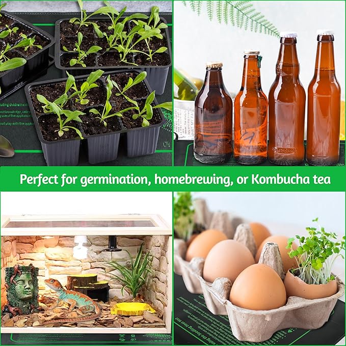 Seedling Heat Mat for Seed Starting,10" x 20.75" Waterproof Heating Pad for Indoor Plants Germination (1 Pack)