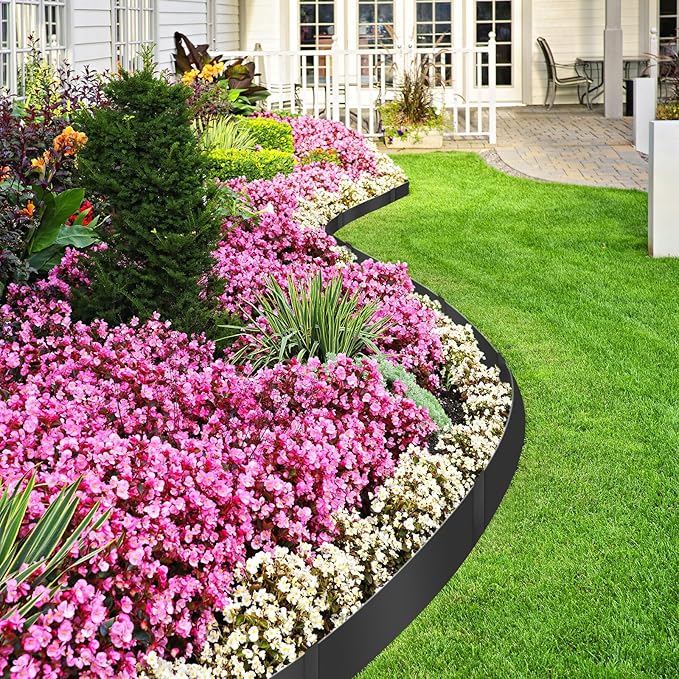 Dyna-Living 40 x 8 Inch Steel Landscape Edging 6 Pack Metal Edging for Landscaping Garden Edging Border, 20FT Total Landscape Edging Border Metal Landscape Edging with Clips for Lawn, Garden, Yard