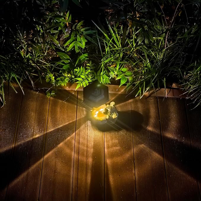 Elephant Solar Garden Statue Outdoor Watering Lights Decor, 12″H Large Lawn Ornaments, Animal Yard Decorations for Patio Porch Backyard Balcony, Birthday Gifts for Women