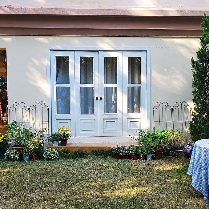 4 Pack Black Garden Trellis 45” x 15.9” for Climbing Plant Rustproof Iron Plant Support Patio Flower Metal Trelli Wire Lattices Grid Panels for Ivy Cucumbers Clematis Roses