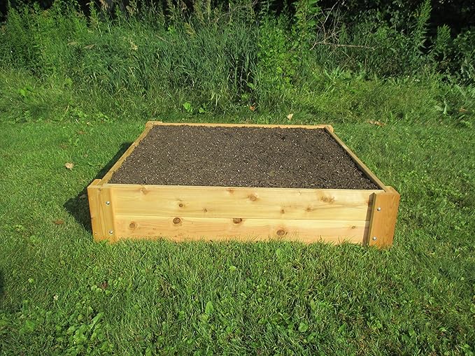 Infinite Cedar Premium Cedar Raised Garden Bed - 1" Thick Wood (4' x 4' x 11" H)