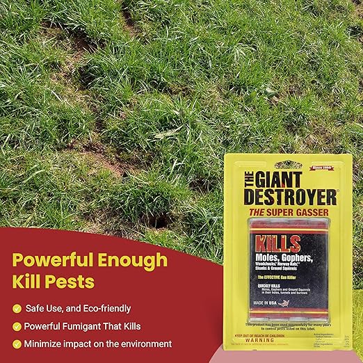 Giant Destroyer Smoke Bomb Gasser – Rodent & for Gophers, Moles, Groundhogs & Rats – 32pk (128 Tubes) + Jecudi Towel