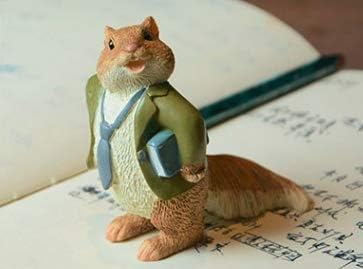 Garden Squirrel Figurine- Learning Grandfather Squirrel Statue