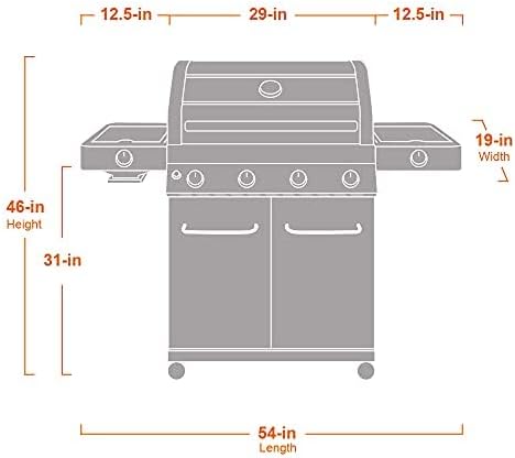 Monument Grills Larger 4-Burner Propane Gas Grills Stainless Steel Cabinet Style with Infrared Side Sear & Side Burners with Cooking Plate(2 Items), Outdoor Use