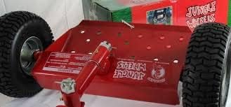 Jungle Jim's Jungle Wheels Lawn Mower Sulky for Lawn and Landscape Professionals (Red Jungle Wheels)