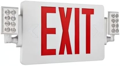 SPCETSUN 1 Pack Red Exit Sign with Battery Backup, LED Emergency Exit Light Combo for Business, UL Listed, AC 120/277V