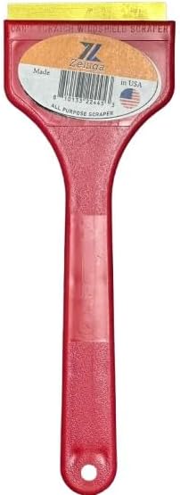 25-555-Red Brass Blade Ice Scraper – Scratch-Free, Rustproof, Heavy-Duty Ice Remover Tool, Red