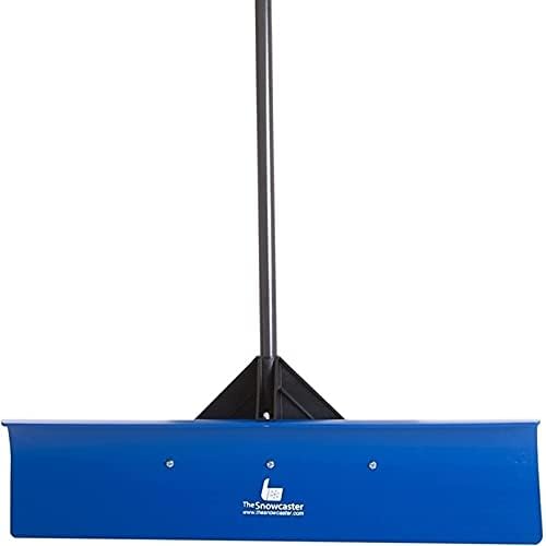 36 Inch Snow Pusher & Barn Shovel 36UPH | Heavy Duty 36”X10.5” Polypropylene Blade | Snow Removal - Driveway, Doorway, Sidewalks | Commercial & Residential - Blue