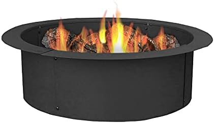 Sunnydaze Outdoor Fire Pit Ring - DIY Above or In-Ground Steel Fire Ring Insert - 33-Inch Outer/27-Inch Inner Diameter