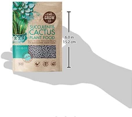 Succulents & Cactus Plant Food - Gentle Long Lasting Formula, Slow Release Fertilizer (Liquid Alternative) for All Potted Succulent, Cacti & Aloe Vera Plants (5 oz)