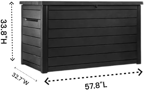 Generic 230-Gallon XXL Deck Storage Box Outdoor Patio Container (Graphite)