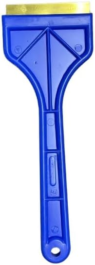 25-555-Blue Brass Blade Ice Scraper – Scratch-Free, Rustproof, Heavy-Duty Ice Remover Tool, Blue