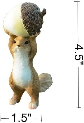 Garden Squirrel Figurine- Raise Acorn Squirrel Statue