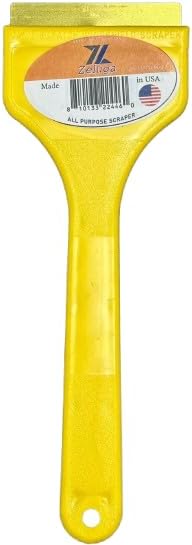 25-555-Yellow Brass Blade Ice Scraper – Scratch-Free, Rustproof, Heavy-Duty Ice Remover Tool, Yellow