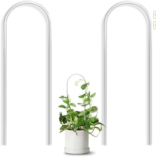 2PCS Clear U-Shaped Clear Acrylic Trellis, Plant Support Hoya Trellis for Climbing Plants Indoor, U-Shaped Acrylic Planting Trelliings for Potted Plants,Climbing Plantings,Plant Supports