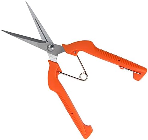9.8 Inch Gardening Hand Pruner, Pruning Shear with Lengthened Straight Stainless Steel Blade, Micro-Tip Snips for Narrow Space, Extra Long Nose Garden Scissors …