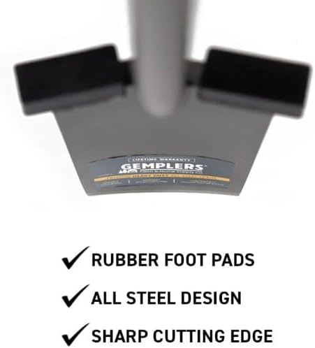 Gemplers Long Handle All-Steel Spade, Self-Sharpening Blade, Two Cushioned Footpads, 63" L