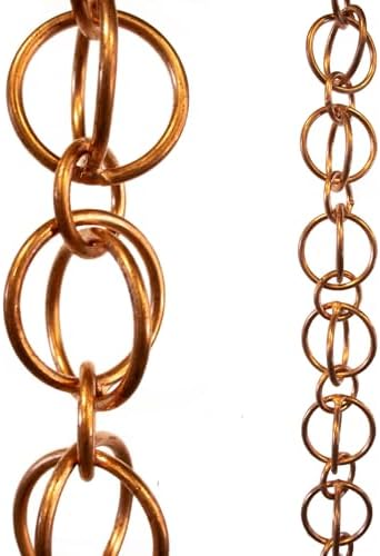 Nutshell Stores Double Loops Rain Chain - Copper - 10 Feet
