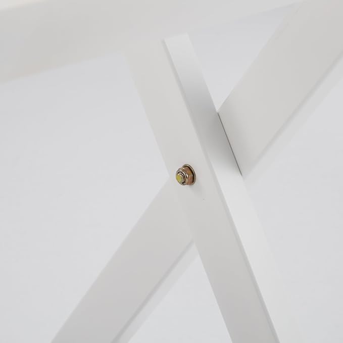 Small Side Table Square Folding, Patio Foldable Wooden End Table for Outdoor Indoor Porch Camping Living Room Bedroom, as Coffee Table or Plant Stand, White