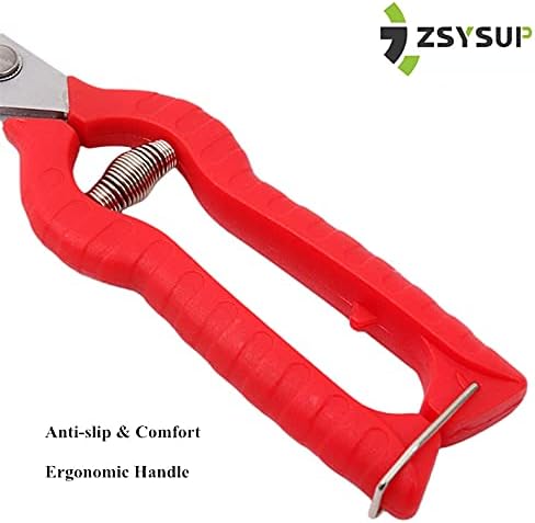 7.8'' Garden Hand Pruners, Pruning Shears with Stainless Steel Straight Precision Blade, Garden Scissors for Small Stems Flowers Fruits, Micro-Tip Pruning Snips Clippers for Cutting Trimming Shaping