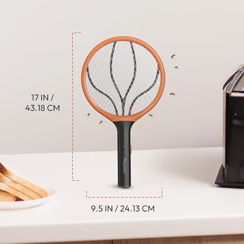 ASPECTEK 2-Pack Electric Fly Swatter, 3000V Bug Zapper and Mosquito Racket for Indoor and Outdoor Use, Handheld Insect and Mosquito Killer (2xAA Batteries Not Included)
