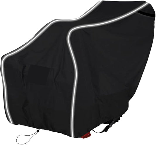 Heavy-Duty 600D Fade and Crack Resistant Snow Blower Covers, Waterproof, Snow Proof,UV-Proof Snowblower Cover Universal Fit，Snow Thrower Cover with Reflective Strips (50" L x 33" W x 40" H)