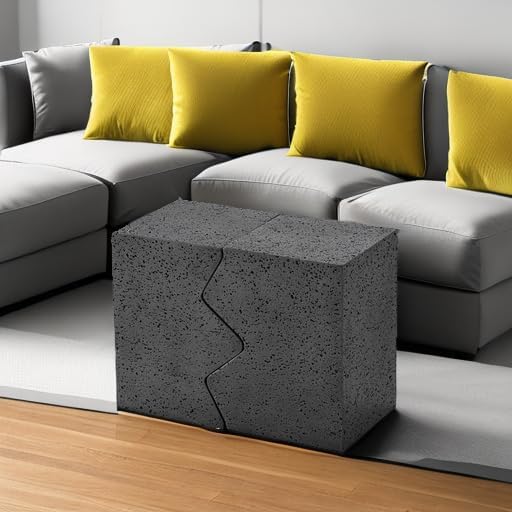 COSIEST Concrete Side Table, Set of 2 Rectangular Outdoor Side Tables, Decorative Garden Stools for Indoor Outdoor, Accent Table Patio Side Table End Table w Spotted, Dark Grey