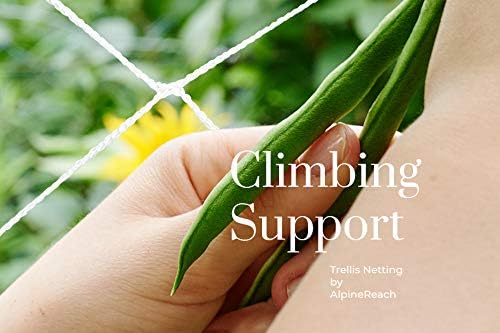 AlpineReach Trellis Netting 5 x 350 ft Heavy Duty Polyester White - 6 Inch Mesh Support Twine for Growing High Yield Tomatoes, Peas, Vine Climbing Plants Fruits Vegetables