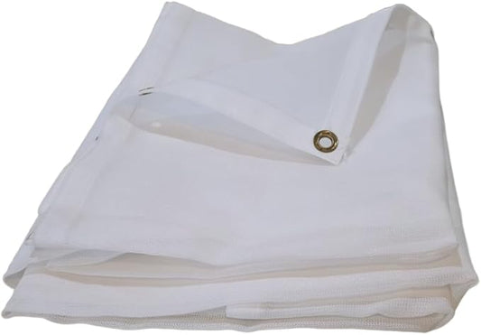 8'X10' (White) Heavy Duty Mesh Tarp Net Sail Sun Shade Awning and Fence Screen Patio and Canopy Cover