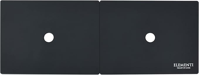 Elementi+ | Cape Town Gas Fire Pit Cast Concrete 56" Rectangular Fire Table, Outdoor Fire Pit Electronic Ignition | Canvas Cover, Fire Glass and Burner Lid Included | Dark Gray | Propane Gas