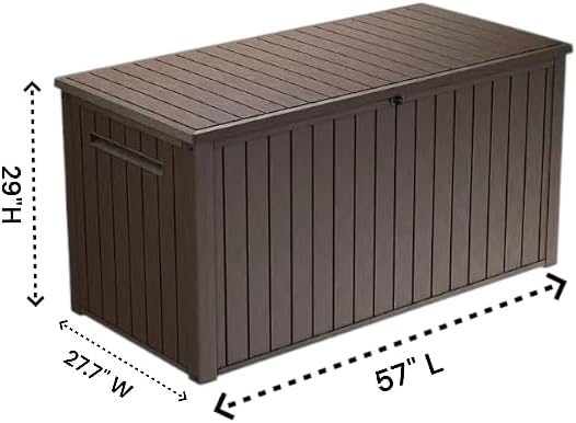 170-Gallon Outdoor Storage Deck Box, Weather-Resistant, (Brown)