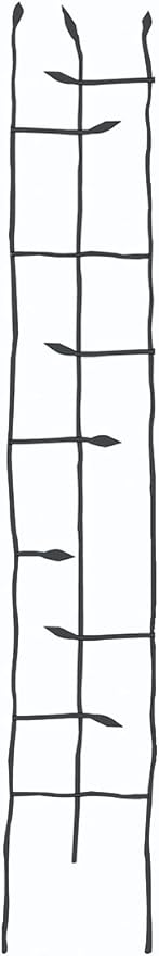 Panacea Products Narrow Forged Twig Trellis with Leaves, Black