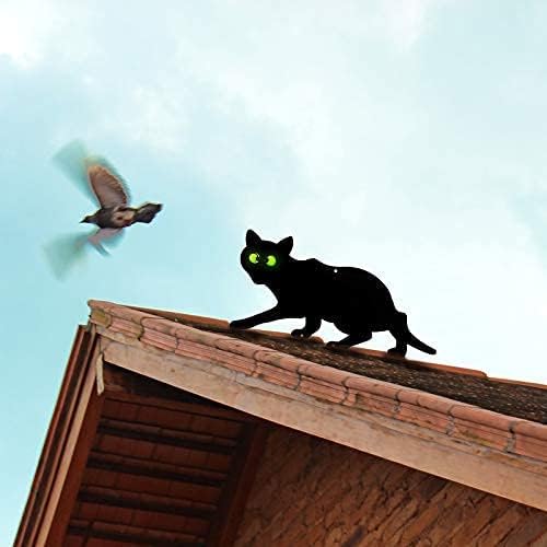 WILLBOND 3 Pack Halloween Metal Black Cats with Reflective Eyes Halloween Yard Lawn Stakes Garden Scare Animal Silhouette Statues Stakes for Home Yard Outdoor Decorations