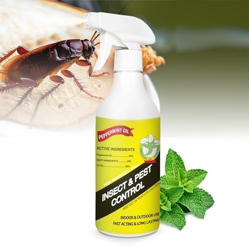 16 oz Peppermint Oil Insect & Pest Spray, Natural Plant-Based Peppermint Oil Spray for Bugs, Mice, Spiders, Ants, and More, Indoor Bug Spray for Home Kitchen