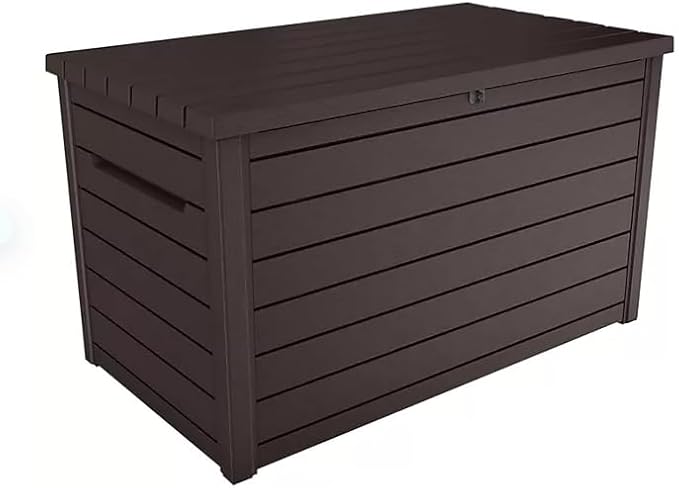 230-Gallon XXL Deck Storage Box Outdoor Patio Container (Brown)