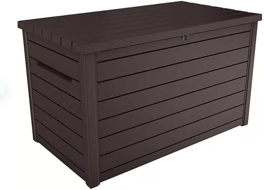 230-Gallon XXL Deck Storage Box Outdoor Patio Container (Brown)