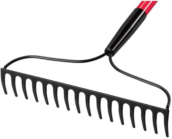 Truper 32404 Tru Tough Welded Bow Rake, 16-Teeth, Fiberglass Handle