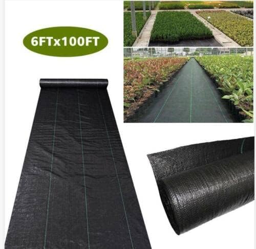 ZXMOTO Weed Barrier 6FT x 100FT Heavy Duty Weed Barrier Landscape Fabric with 20 U-Shaped Pins,3.2oz Weed Block Gardening Mat Weed Control Cloth