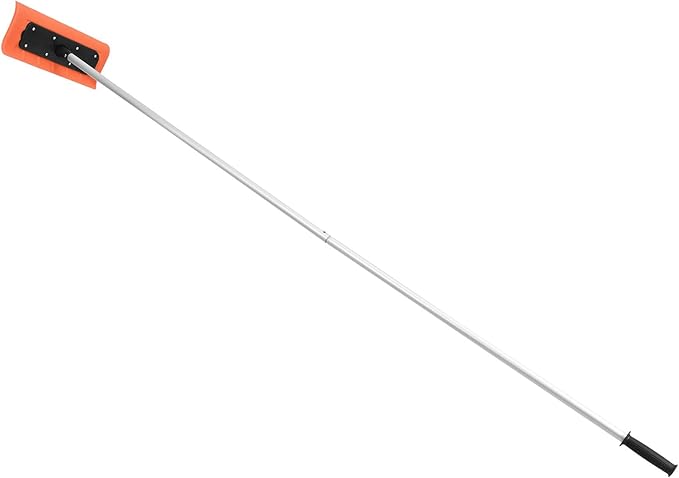 VEVOR Snow Roof Rake, 17.7 in Foam Blade, 7.3-18.4 ft Adjustable Roof Snow Scraper, Extension Tubes & Non-Slip Handle, Lightweight Snows Removal Tool for House Leaves Debris Clearing