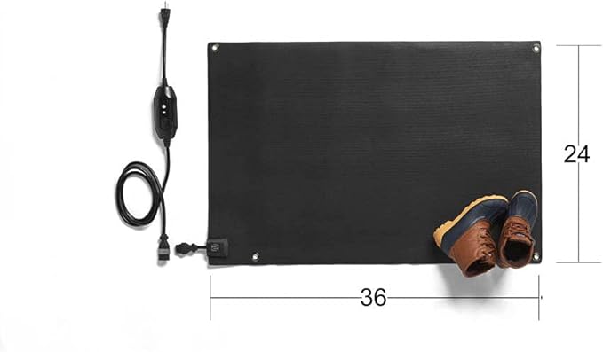 HeatTrak Heated Snow Melting Mats for Entrances - Heated Outdoor Mats - Snow Melting Mats for Winter Snow Removal - Trusted Snow and Ice Melt Products - No-Slip Heating Entrance Mats (24” x 36")