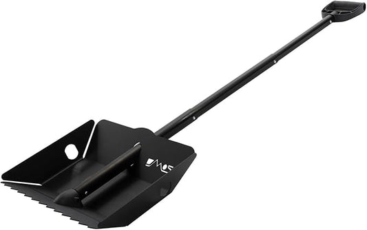 DMOS Stealth Shovel - Lightweight, Heavy-Duty Aluminum Sand & Snow Shovel with Extendable & Collapsible Handle for Camping, Overlanding, Survival, & Off-Road Use - Black/Black - X-Large