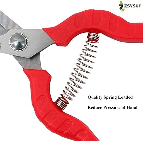 7.8'' Garden Hand Pruners, Pruning Shears with Stainless Steel Straight Precision Blade, Garden Scissors for Small Stems Flowers Fruits, Micro-Tip Pruning Snips Clippers for Cutting Trimming Shaping