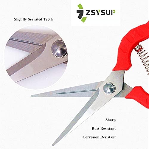 7.8'' Garden Hand Pruners, Pruning Shears with Stainless Steel Straight Precision Blade, Garden Scissors for Small Stems Flowers Fruits, Micro-Tip Pruning Snips Clippers for Cutting Trimming Shaping