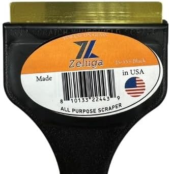 25-555-Black Brass Blade Ice Scraper – Scratch-Free, Rustproof, Heavy-Duty Ice Remover Tool, Black