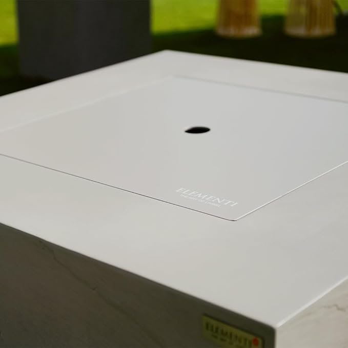 Capertee Concrete Fire Pit 40" x 40" Patio Firepit Includes Fire Glass Modern Fire Pits & Outdoor Fireplaces for Garden, Deck, Indoor & Outdoor Heating